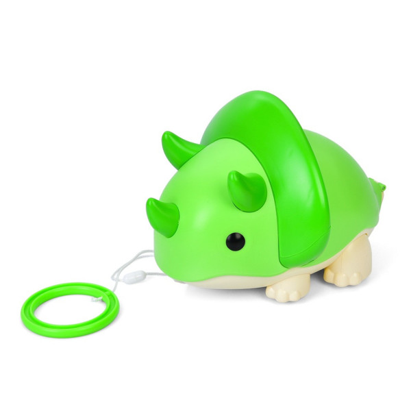 Дитяча каталка на мотузочці "Динозаврик" XQS2087A, яйця-пазли 12 штук (XQS2087A)