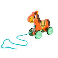 Дитяча дерев’яна каталочка "Коник" C15030-2 на мотузці (C15030-2)