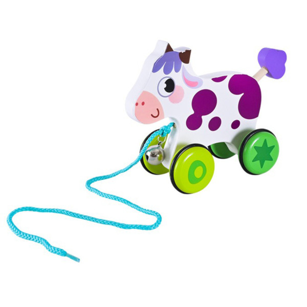 Дитяча дерев’яна каталочка "Корівка" C15030-6 на мотузці (C15030-6)