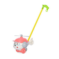 Детская каталка на палке "Вертолет" 198-19(Pink) колокольчик, 38 см(198-19(Pink))