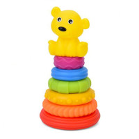 Детская игрушка "Пирамидка Мишка" 638-112(Yellow) 18,5 см, 6 колец(638-112(Yellow))