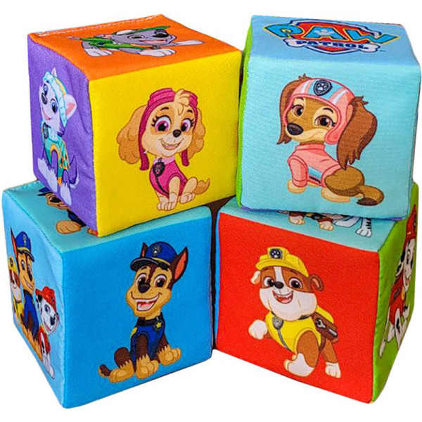 Дитячі м'які кубики "Щенячий патруль Команда" МС 090501-09, 4 штук                                               (МС 090501-09)