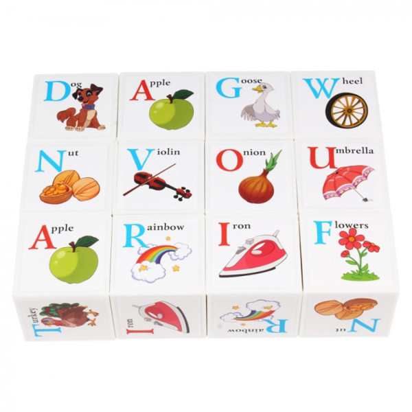 Дитячий розвиваючий набір кубиків "Англійська абетка" 1325TXK 12 кубиків (1325TXK)