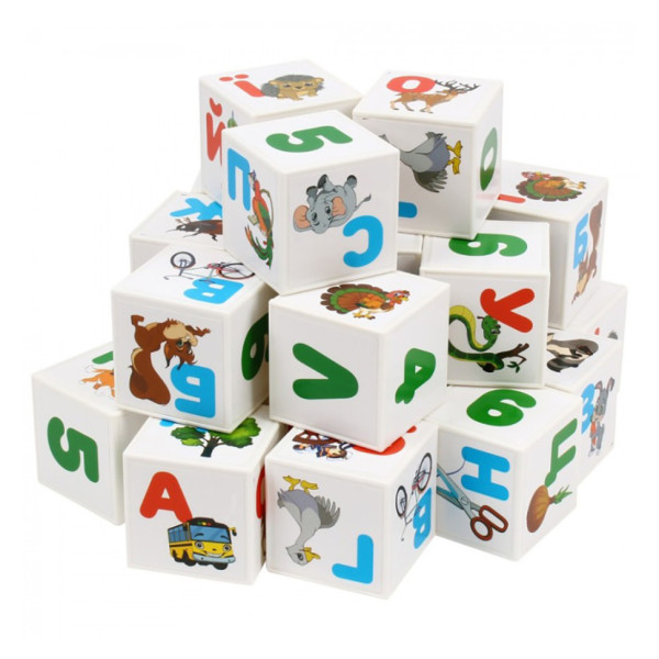 Дитячий розвиваючий набір кубиків "Абетка + Арифметика" 2728TXK 24 кубики (2728TXK)