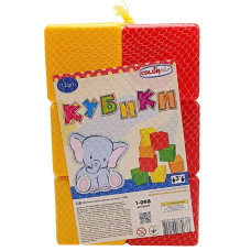 Дитячі пластикові кубики 1-068, 12 штук, 4 кольори (1-068)