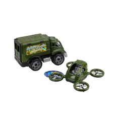 Дитяча іграшка "Військовий транспорт" ТехноК 7792 машинка з квадрокоптером