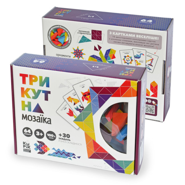 Дерев'яна гра "Трикутна мозаїка" Kupik 900194, 64 деталі (900194)