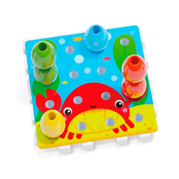 Розвиваючий набір мозаїки 2 в 1 Quercetti 2270-Q 16 фішок, 4 картки, 4 основи (2270-Q)