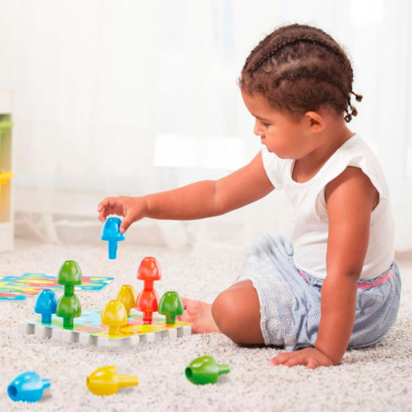 Розвиваючий набір мозаїки 2 в 1 Quercetti 2270-Q 16 фішок, 4 картки, 4 основи (2270-Q)