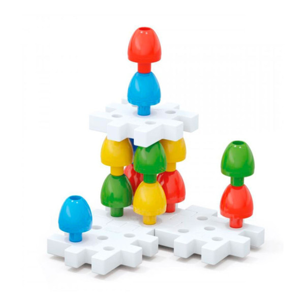 Розвиваючий набір мозаїки 2 в 1 Quercetti 2270-Q 16 фішок, 4 картки, 4 основи (2270-Q)