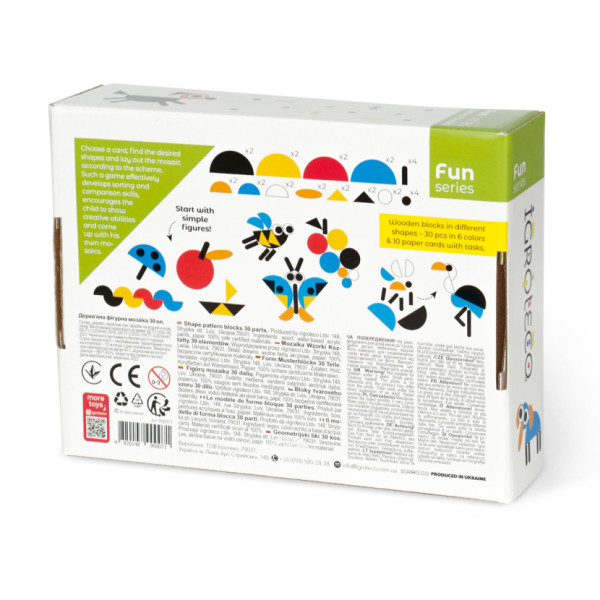 Дерев'яна гра "Фігурна мозаїка" Igroteco 900071, 30 елементів (900071)