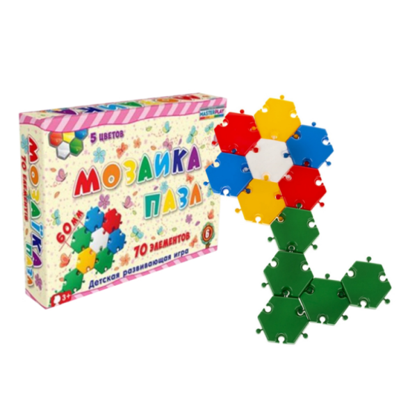 Дитяча мозаїка-пазл №6 1-147, 70 деталей Ø60мм (1-147)