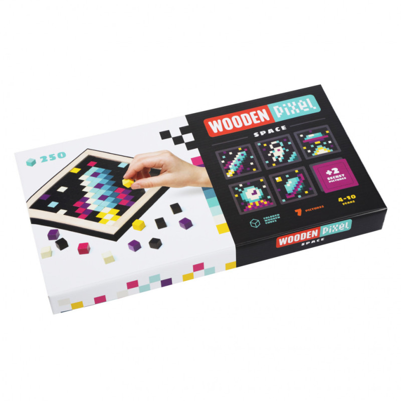 Детская мозаика Cubika «Wooden pixel 1» SPACE 14873 деревянная