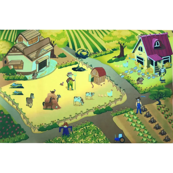 Детский игровой коврик с машинками 019A-30C коврик 80х120 см