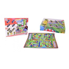 Детский игровой коврик с рисунком "Трек" 8289B/C (1625860/93), 8 машинок в комплекте