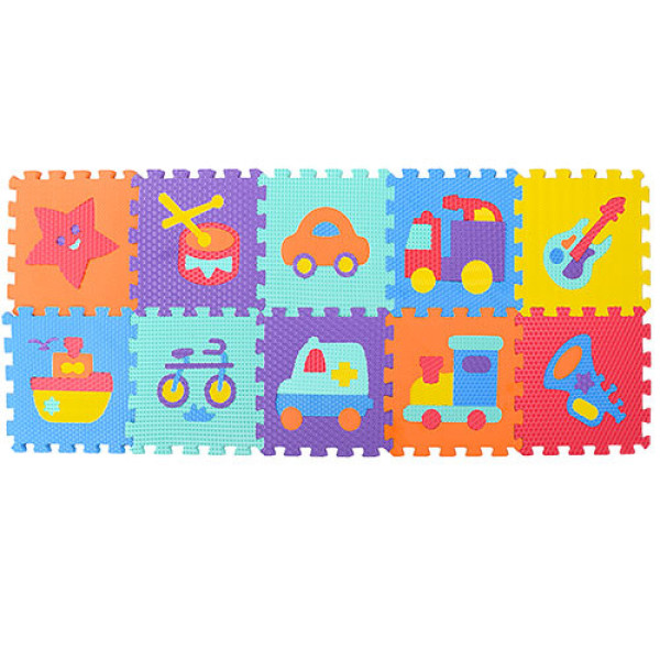Детский коврик мозаика M3520, 10 деталей из материала EVA