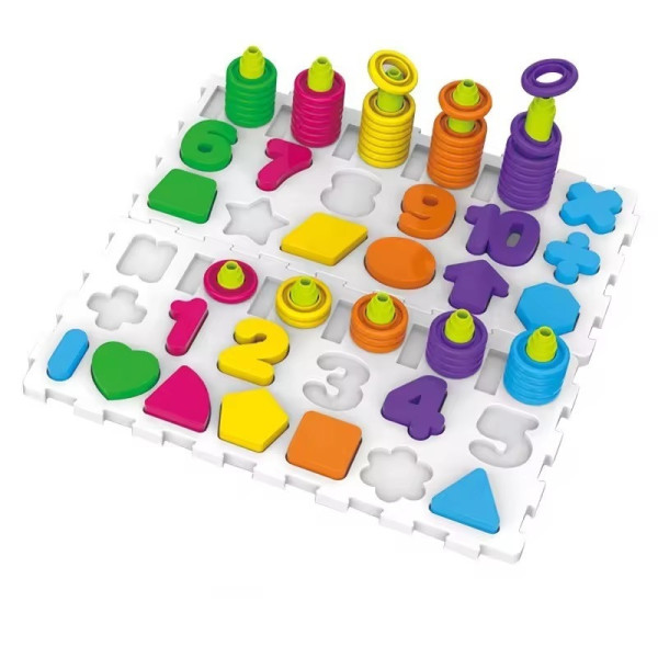 Розвиваюча гра "Логіка-вкладиш 4 в 1" DF80 цифри, букви, фігури, транспорт (DF80)