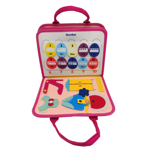 Дитяча розвиваюча сумочка-логіка XX4028 тактильні, розвиваючі вправи, з фетру (XX4028)