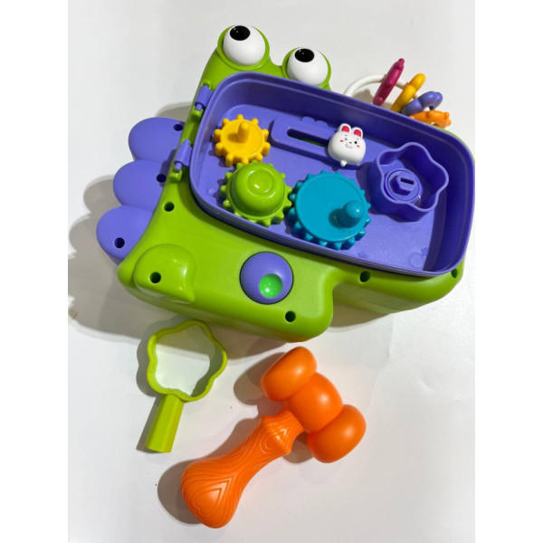 Сортер "Динозавр" QX-91210E, фігури 6шт (4шт-брязкальце, 2шт-кульки), молоточок (QX-91210E)