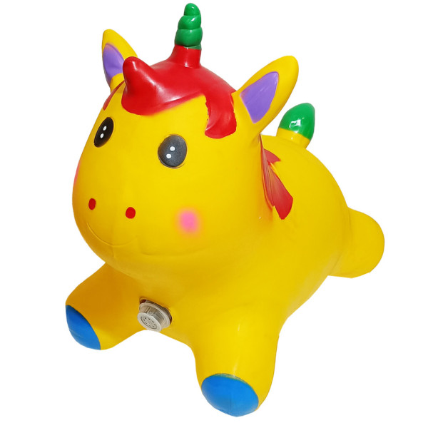 Дитяча іграшка-стрибун "Єдиноріг" RB2520 музика, світло Жовтий (RB2520(Yellow))