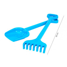 Игрушечная Лопатка с грабельками "Гулливер" 1424TXK, длина 50 см Голубой(1424TXK(Light-Blue))