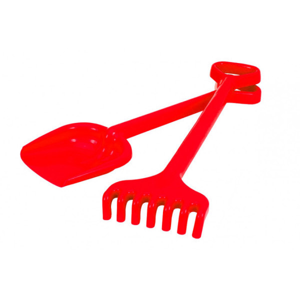 Іграшкова Лопатка з грабельками "Гулівер" 1424TXK, довжина 50 см  Червоний (1424TXK(Red))