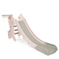 Детская горка YG2020-2-1-8 пластик, с баскетбольным кольцом(YG2020-2-1-8)