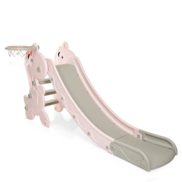 Детская горка YG2020-2-1-8 пластик, с баскетбольным кольцом(YG2020-2-1-8)