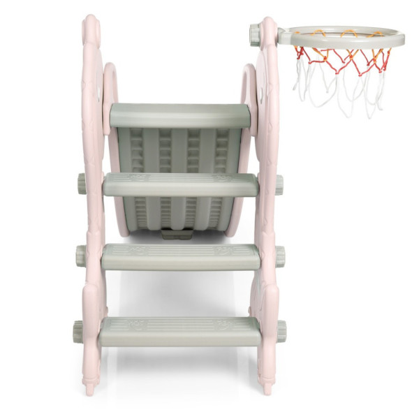 Детская горка YG2020-2-1-8 пластик, с баскетбольным кольцом(YG2020-2-1-8)