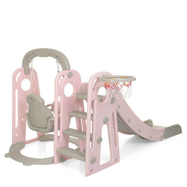 Дитяча гірка-гойдалка YG2020-1-8 пластик, з баскетбольним кільцем (YG2020-1-8)