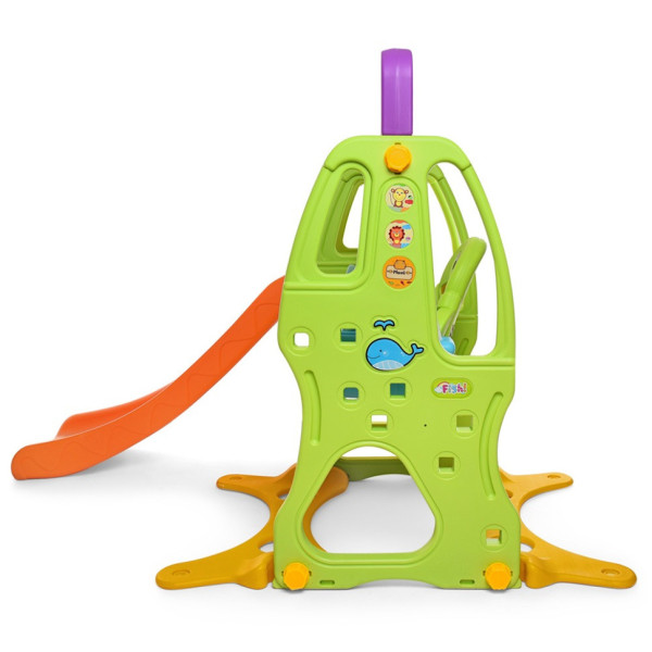 Детская горка-качель HF-H002 пластик, с баскетбольным кольцом(HF-H002)