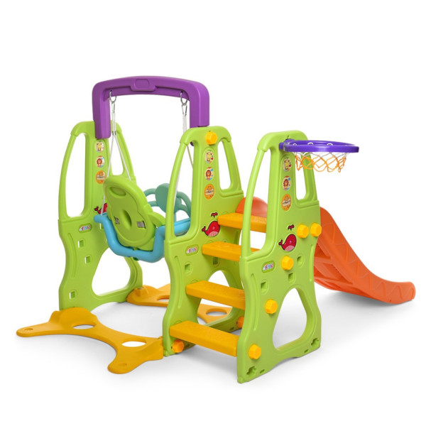 Детская горка-качель HF-H002 пластик, с баскетбольным кольцом(HF-H002)