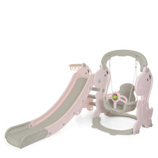 Дитяча гірка-гойдалка YG2020-2-8 пластик, з баскетбольним кільцем (YG2020-2-8)