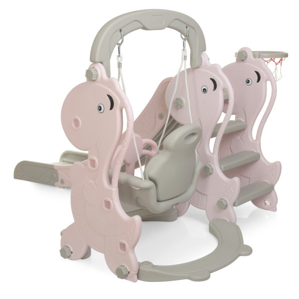 Дитяча гірка-гойдалка YG2020-2-8 пластик, з баскетбольним кільцем (YG2020-2-8)