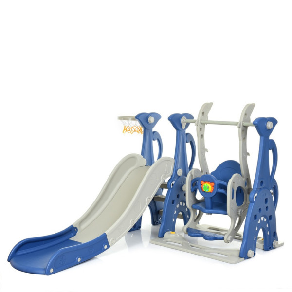 Детская горка-качель WM19083A-4 пластик, с баскетбольным кольцом(WM19083A-4)
