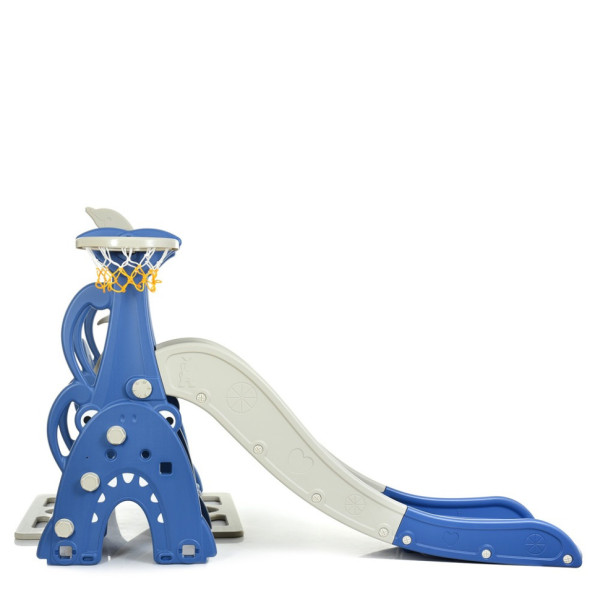 Детская горка-качель WM19083A-4 пластик, с баскетбольным кольцом(WM19083A-4)