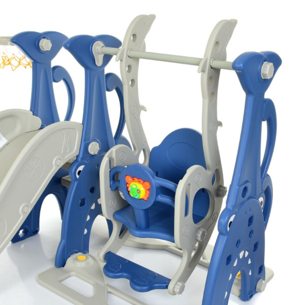 Детская горка-качель WM19083A-4 пластик, с баскетбольным кольцом(WM19083A-4)