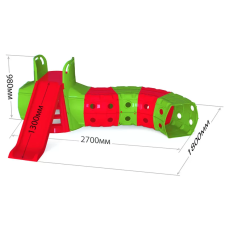 Дитяча Гірка з тунелем DOLONI-TOYS 01470 /, 3 різних кольори  Червоно-зелена (01470/3)