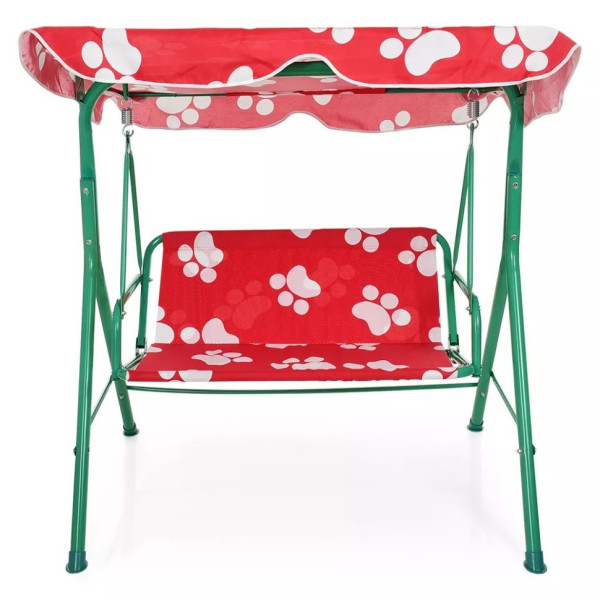 Гойдалки садові M 4019-1 метал, дах, червоно-білий (M 4019-1)