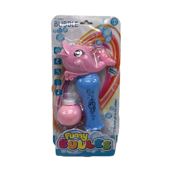 Генератор мильних бульбашок "Дельфін" 001-7 зі світлом та звуком Рожевий (001-7(Pink))