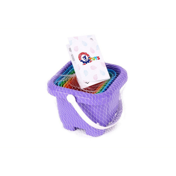 Набір для гри в пісочниці "Пірамідка" 6979TXK 1 відерце, 6 пасочок (6979TXK)