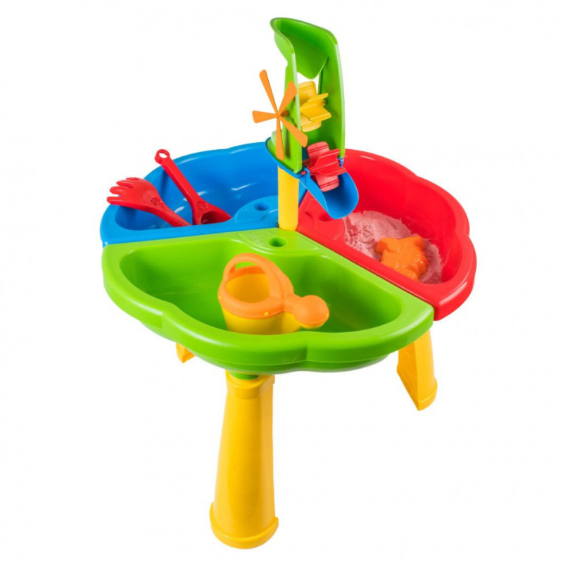 Детский игровой столик для песка и воды 39678 с мельницей