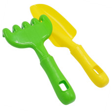 Набор для песочницы "Ромашка №5" 1135 лопатка, грабли Зелено-желтый(1135(Green-Yellow))