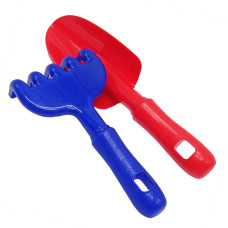 Набор для песочницы "Ромашка №5" 1135 лопатка, грабли Сине-красный(1135(Blue-Red))