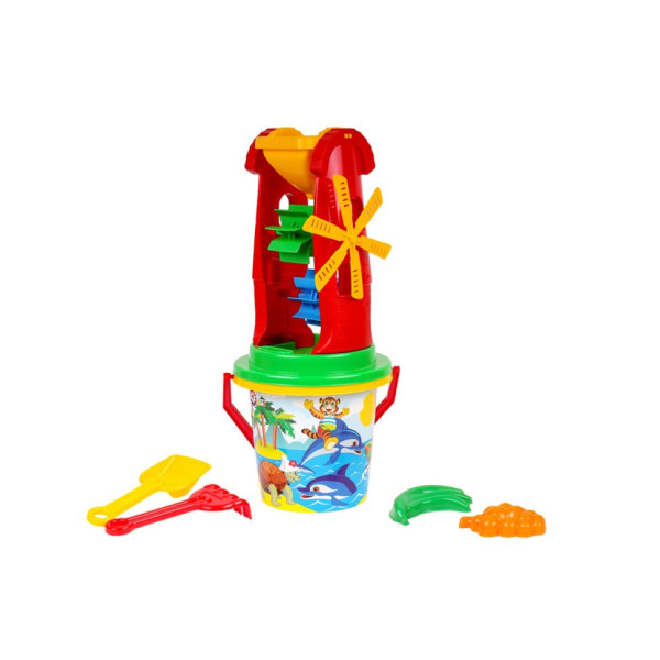 Игрушка "Набор песочный 6" ТехноК 0113TXK с мельницей(0113TXK)