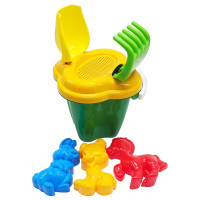 Набор для песочницы "Колокольчик №1" 0978 ведерко, лопатка, грабли Зеленый(0978(Green))