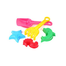 Игрушка набор "Лопатка+ грабельки" ТехноК 2254TXK с пасочками Розовый(2254TXK(Pink))