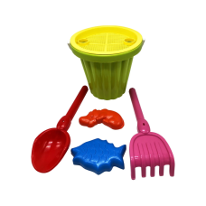 Пісочний набір "Великий" Mtoys S0004 лопатка, граблі та дві пасочки Зелений (S0004(Green))