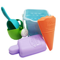 Набор для песочницы HG-153 ведерко, лопатка, лейка, формочки 2 шт Синий(HG-153(Blue))