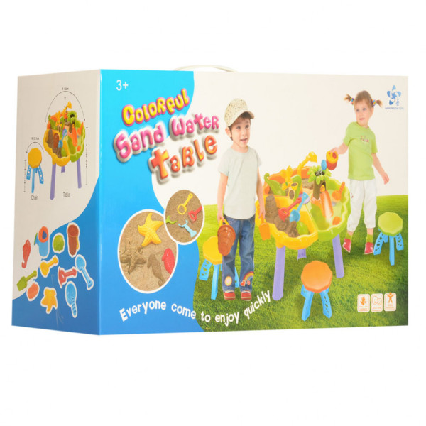 Детский столик-песочница 9808 со стульчиком и аксессуарами